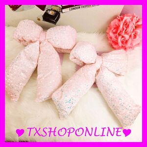 🎄🎀2 Pink sparkling big bow christmas decoration🎀🎄